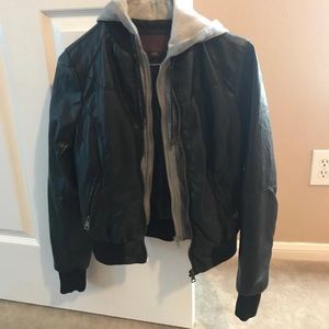 SOLD Hooded bomber jacket